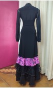 Purple & Black Flamenco Skirt w/ 3 Ruffles