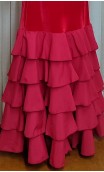 Vestido Flamenco Rojo de Terciopelo 5 Volantes