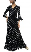 Virna Polka-Dots Long-Skirt Extra Godet