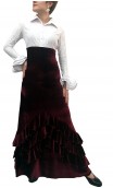 Mabel Velvet Skirt w/Ruffles