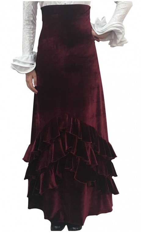 Mabel Velvet Skirt w/Ruffles