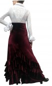 Mabel Velvet Skirt w/Ruffles