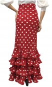 Polka-dots Luiza 4 Ruffles Long-skirt