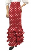 Polka-dots Luiza 4 Ruffles Long-skirt