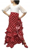 Polka-dots Luiza 4 Ruffles Girls Long-skirt