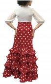 Polka-dots Luiza 4 Ruffles Girls Long-skirt