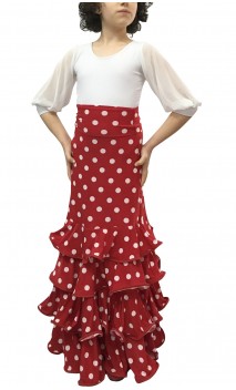 Polka-dots Luiza 4 Ruffles Girls Long-skirt