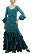 Acqua Lace Long-Dress 5 Ruffles