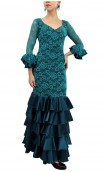 Acqua Lace Long-Dress 5 Ruffles