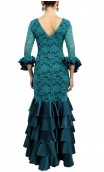 Acqua Lace Long-Dress 5 Ruffles