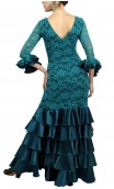 Acqua Lace Long-Dress 5 Ruffles