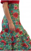 Falda Letizia Floral 8 Volantes