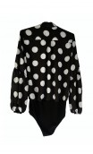 Black w/White Polka-dots Flamenco Leotard-Shirt