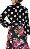 Black w/White Polka-dots Flamenco Leotard-Shirt